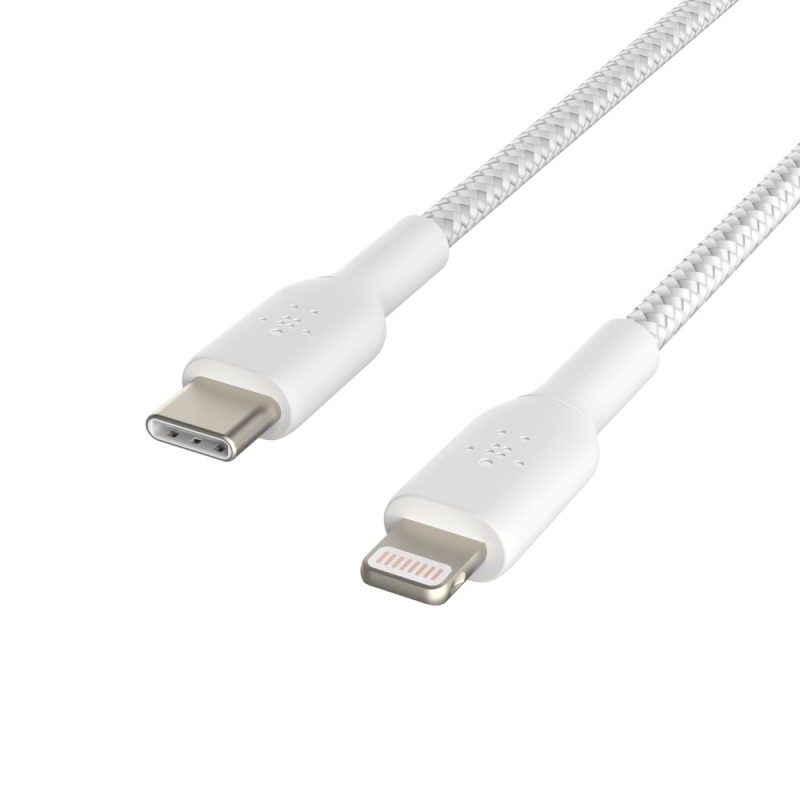 Belkin Lightning/USB-C Kabel ummantelt mfi zertifiziert 1m Weiß